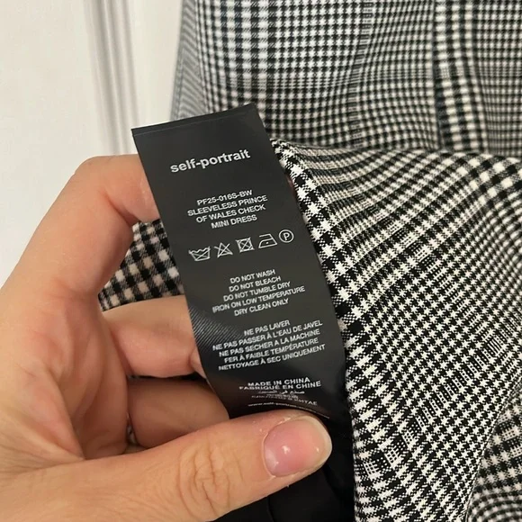 SELF-PORTRAIT Check-Print Sleeveless Stretch-Woven Minidress US 12 - Picture 15 of 16